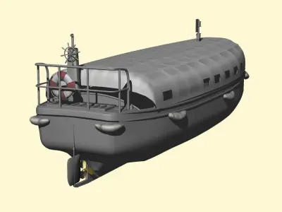 Imperial Japanese Navy 12m motor launch 3D model