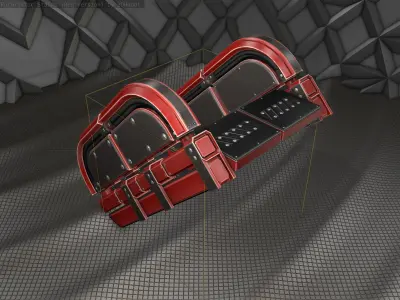 Sci-Fi Stairs - 30 - Red Version Low-poly 3D model