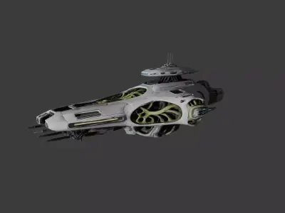 Organic Sci-Fi Starship 3D Model 3D model