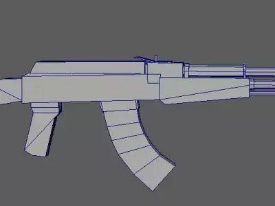 Weapon ak-47 Low-poly 3D model