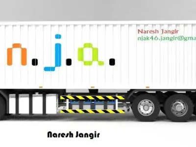Straight Box Truck Low-poly 3D model