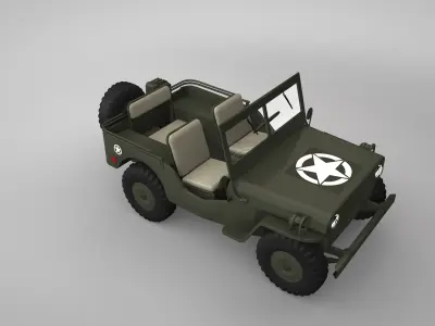 Willys JEEP Low-poly 3D model purchase