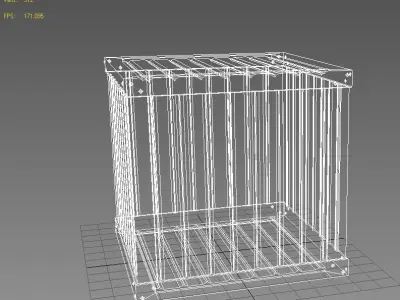 Crate 4 wooden Low-poly 3D model