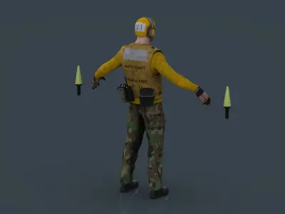 US NAVY Flight Deck Crew Low-poly 3D model