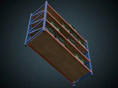Shelf And Storage Box 1A Low-poly 3D model