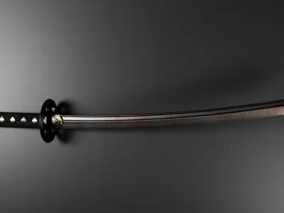Rusted Katana - Low Poly PBR Game Ready Low-poly 3D model
