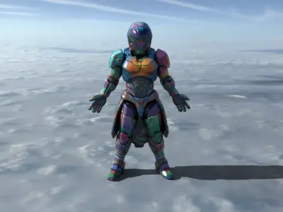 Prism-Vanguard Robot Low-poly 3D model