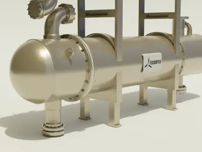 Shell and Tube Heat Exchanger 3D 3D model