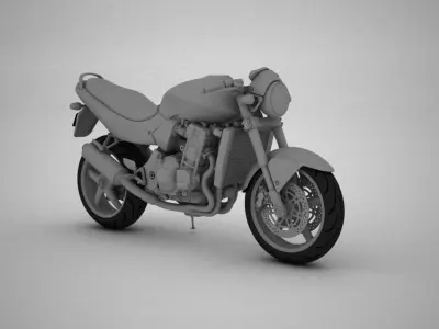 Auto Bike Low-poly 3D model