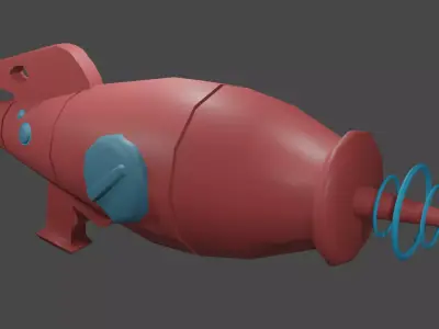 vector alien gun low poly Low-poly 3D model