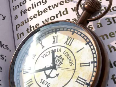  Victorian-style pocket watch  Low-poly 3D model