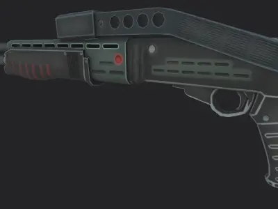 LowPoly Spas gun Low-poly 3D model