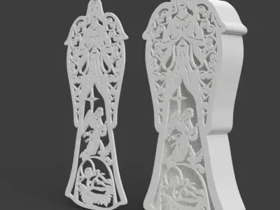 christmas nativity for wall - medal - tree ornaments - lamp 3D print model