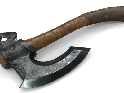 Viking Axe Low-poly 3D model 21