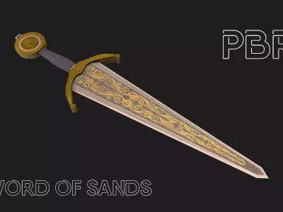 Cinquedea - sword of Sands  Low-poly 3D model