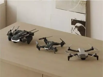 Folding drone Low-poly 3D model