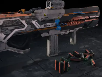 RLD-07 Sci-fi weapon Low-poly 3D model