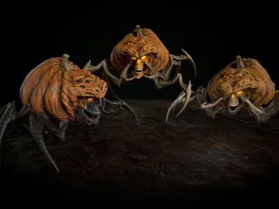 Terrible Pumpkin Low-poly 3D model