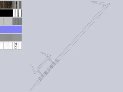 Hook sword Low-poly 3D model