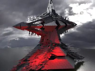 Great pyramid under construction Tower 2  3D model