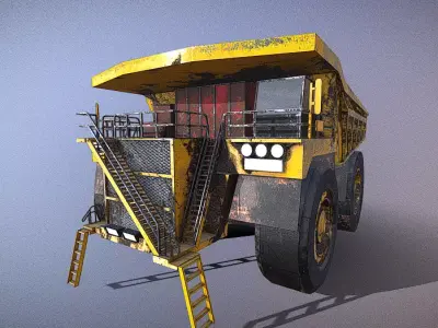 Free Old Mine Dump Truck  Free low-poly 3D model