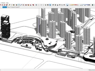 Sketchup Commercial Office Complex F2 3D model