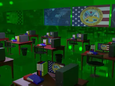 Military Control Room Low-poly 3D model purchase