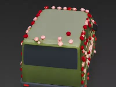 Rose Camouflage Military SUV 3D Model Low-poly 3D model