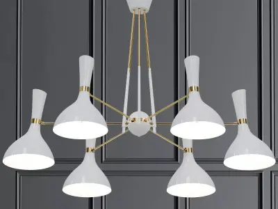 HELSINKI gold chandelier hanging on wall 3D model