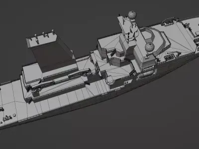 Special purpose vessel for marine research Meteor IV Low-poly 3D model