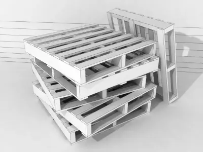 Low poly wood pallet for games and VR Low-poly 3D model