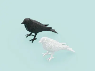 Voxel Bird Low-poly 3D model
