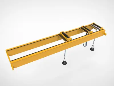overhead crane equipped with a magnetic lifting system 3D model purchase