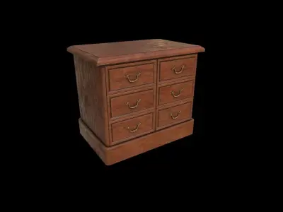 Vintage Dresser Low-poly 3D model