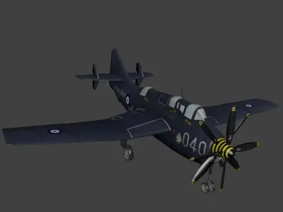 Fairey Gannet Low-poly 3D model