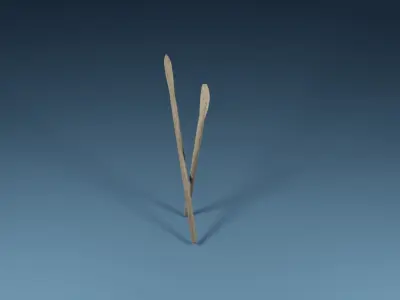 Wooden oars 3D model purchase