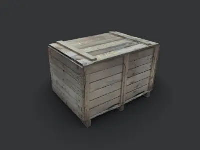 wooden box Low-poly 3D model 12