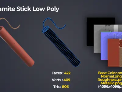 Dynamite Bundle Low-poly 3D model