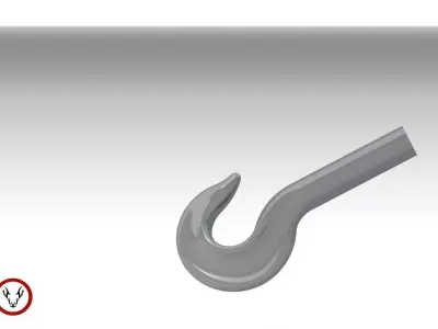 Hook metal Free 3D model