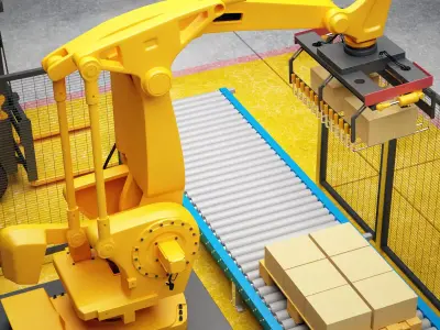 Palletizing Cell Scene 3D model