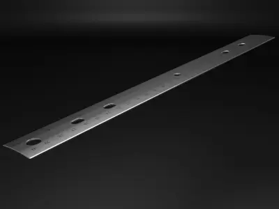 Metal Ruler Low-poly 3D model