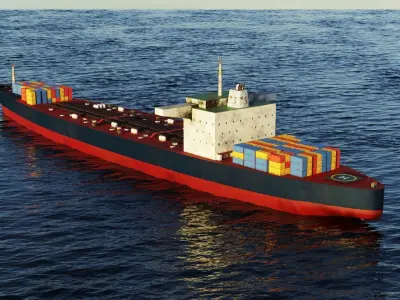 Oil Tanker ship Low-poly 3D model