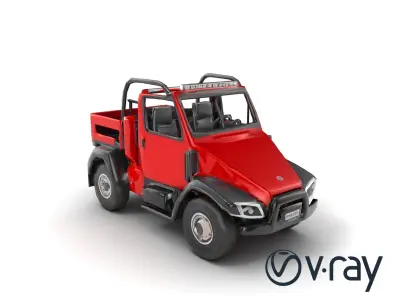 IronClad Heavy Lifter Vehicle model pack with industrial-red ... Low-poly 3D model
