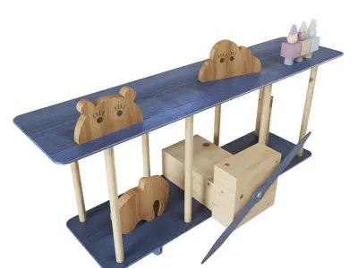 Bi Plane Decorative Shelf 3D model