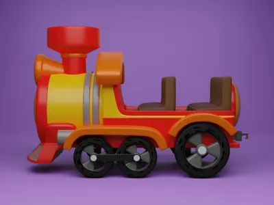 Train Cartoon 3D model