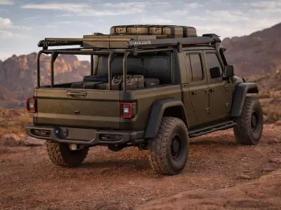 Desert Rally Off-Road Pickup Truck  Rigged Game-Ready Vehicle  3D model