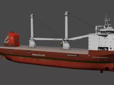 Multipurpose Heavy Lift Vessel BROUWERSGRACHT Low-poly 3D model