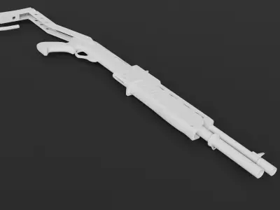 Low Poly Spas-12 Model With No Textures Low-poly 3D model