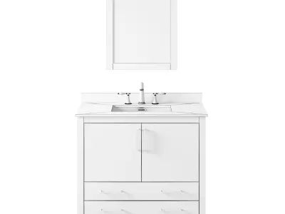 OVE Bellezzo 36 Combo White Vanity 3D model