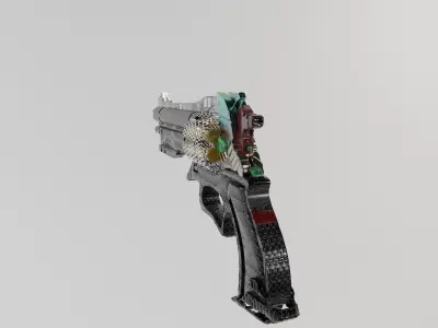 Unusual souvenir revolver 3D model